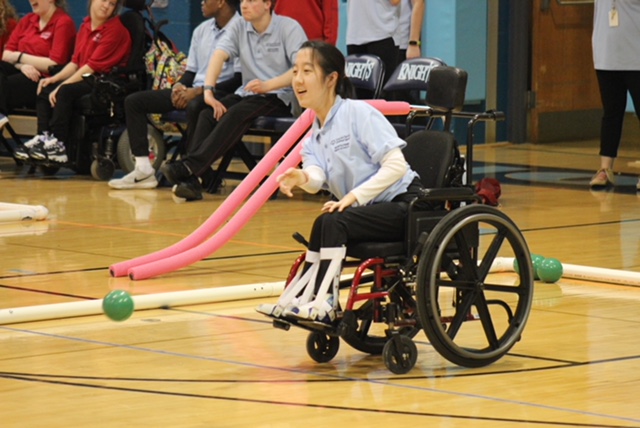 Erin Chi rolling the ball in the second match