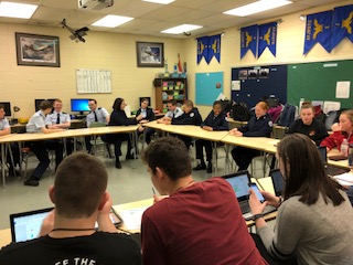 Pennsbury High School met with North Penn cadets to learn more about their JROTC program.