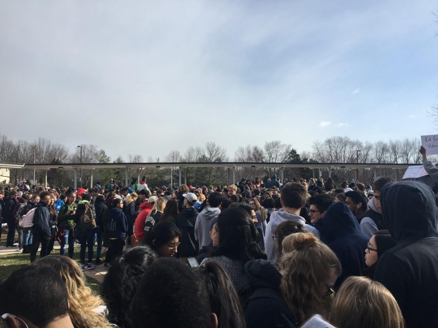 Wednesday, March 14th, North Penn High School students participated in the national school walkout against school shootings.  