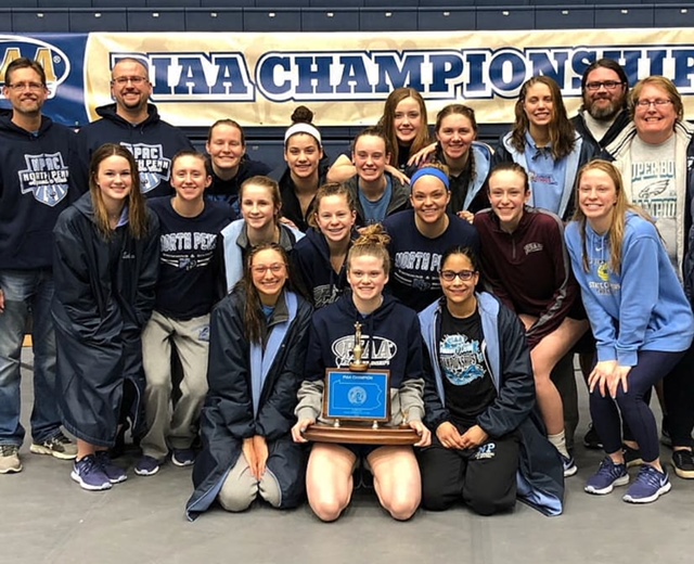 THE CHAMP IS HERE! The NPHS Girls Swimming and Diving Team brought home a 2018 team state title, while the boys team finished as the state runner up.