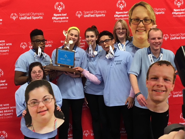 ON A ROLL! The 2018 NPHS Unified Bocce team celebrates the PIAA State Championship in their first season. 