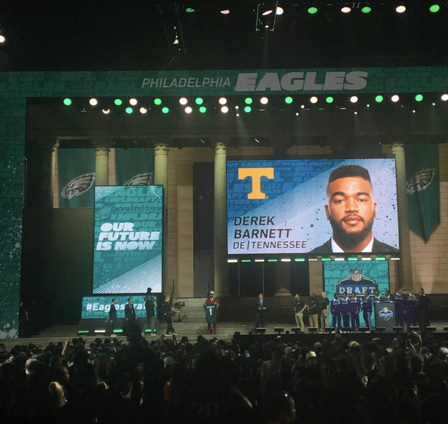 The Eagles took Tennessees Derek Barnett with the 14th pick in the 2017 NFL Draft.