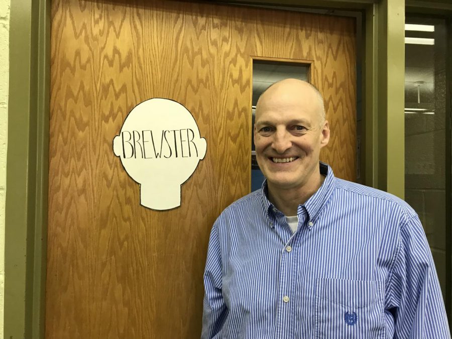 KNIGHTS IN THE CASTLE- Mr. Phil Brewster outside of his classroom in the math department at North Penn High School.