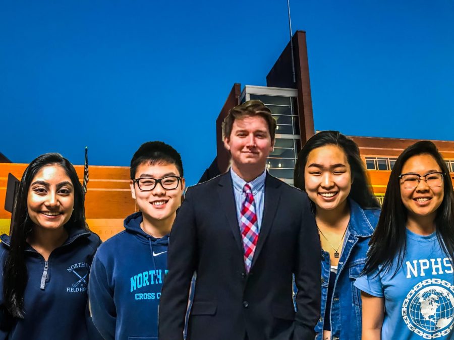 SGA- Meet the Student Government Officers for the 2018-2019 school year! (left to right: Simran Rathod, David Baik, Billy Wermuth, Katie Park, Shirin Chong)