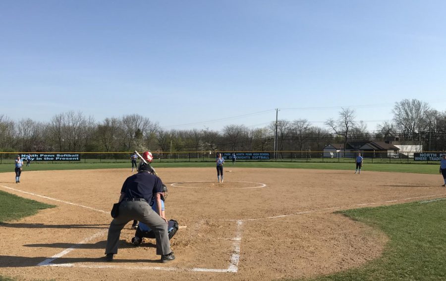 SOFTBALL-+After+letting+up+back+to+back+solo+home+runs+in+the+first+inning%2C+freshman+pitcher+Mady+Volpe+allowed+only+three+hits+and+no+runs.