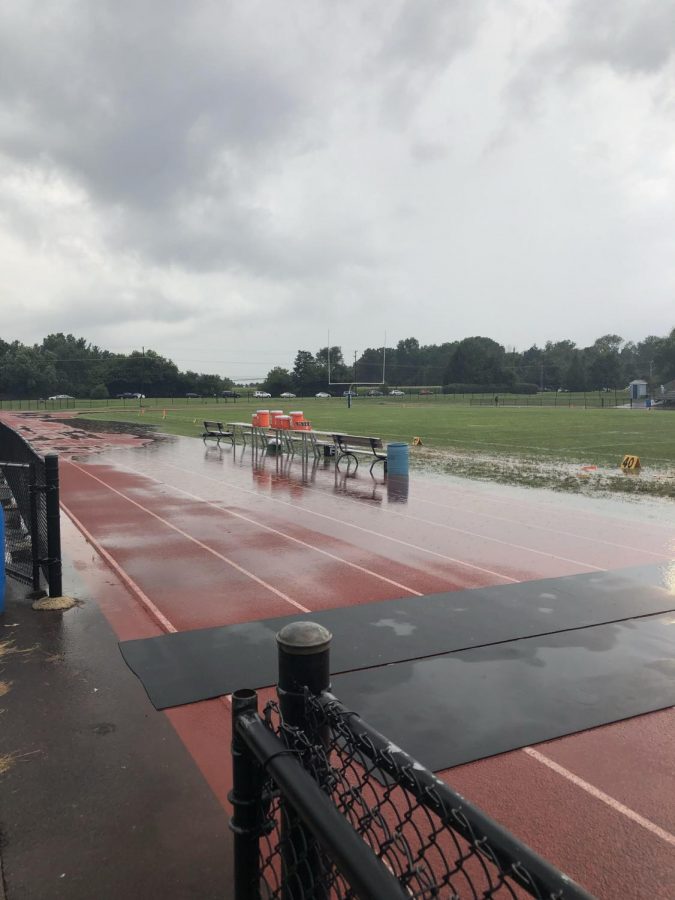 FILE PHOTO- Mother Nature Wins: A rain soaked Crawford Stadium just after heavy rains soaked the Towamencin area on aFriday evening in September 2018,