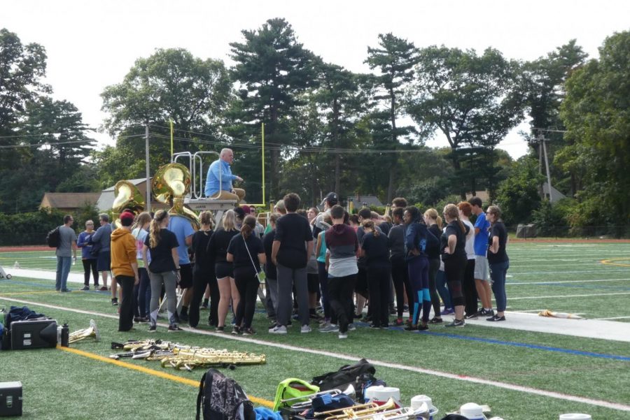 Marching Knights during Saturday morning practice at King Philip Regional High School