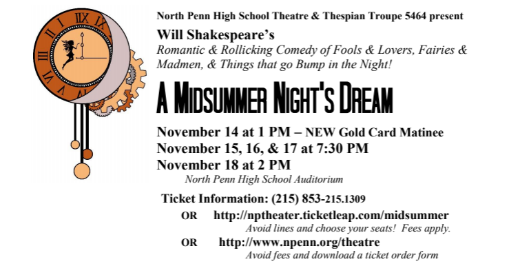 North Penn Theatre presents A Midsummer Nights Dream