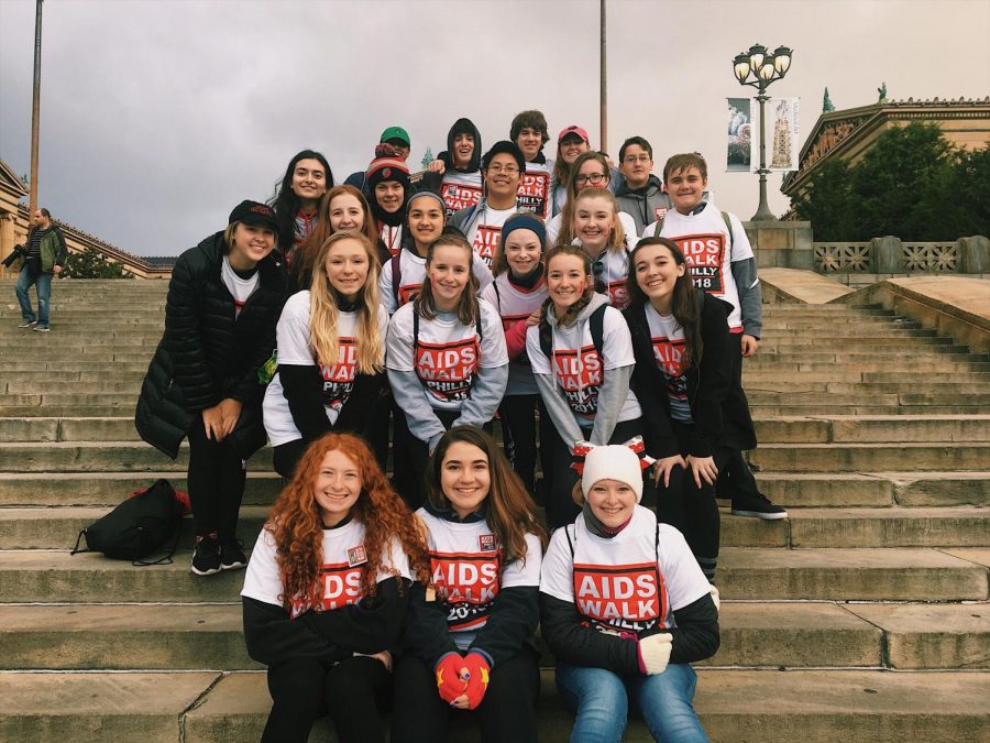 North Penn Thespian Troupe poses for a picture at the Philly Aids Walk.