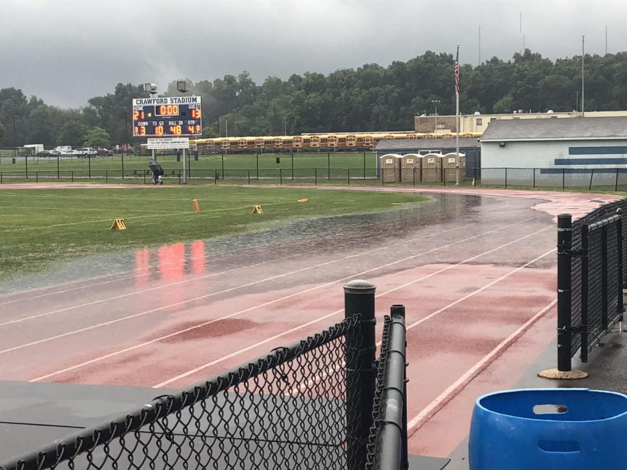 File Photo: Unplayable conditions at North Penns Crawford Stadium in September 2018.