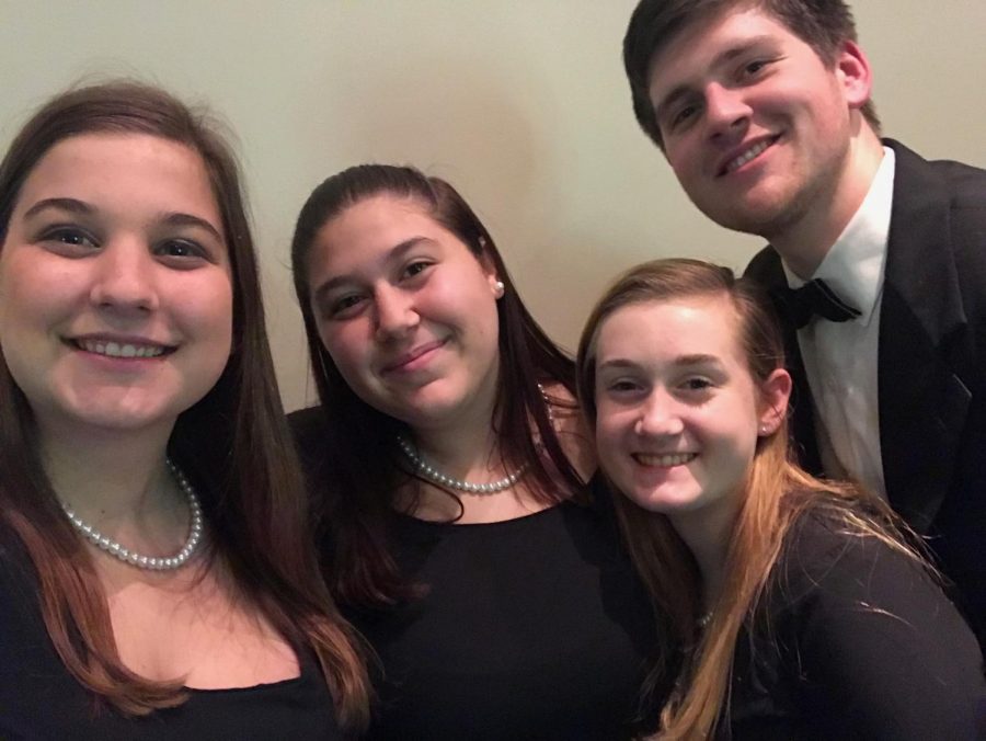 Eppers (far left) with fellow North Penn singers at a choir concert.