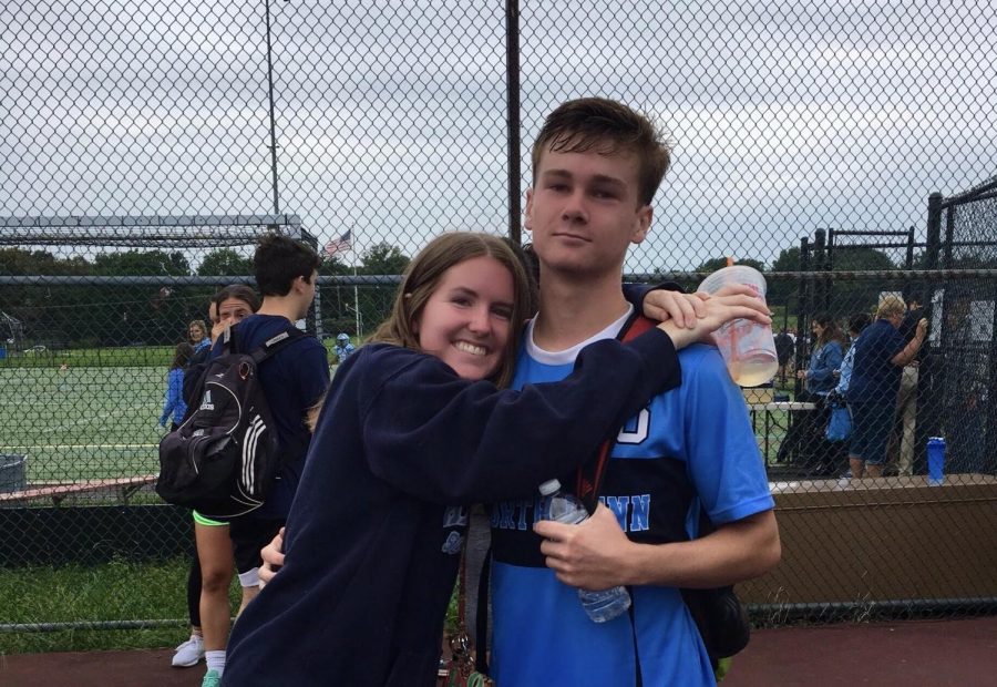 Liv and Aidan supporting each other at their North Penn soccer games. 