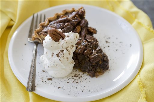 This Oct. 28, 2013 photo shows mocha pecan pie in Concord, N.H. (AP Photo/Matthew Mead)