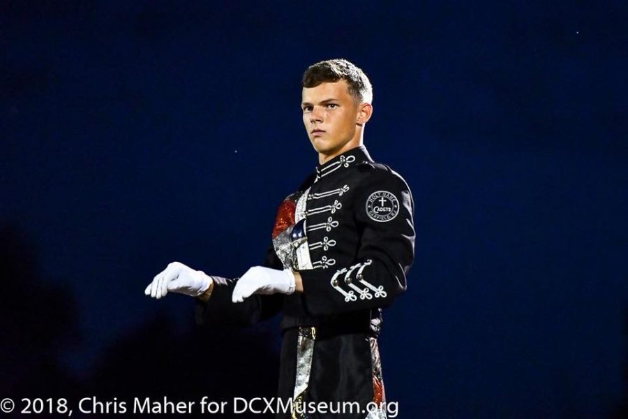 Doug Bell conducting as a Drum Major at his former Drum Corps, Cadets2.