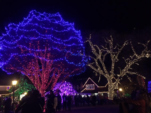 A festive display of lights at Peddlers Village.