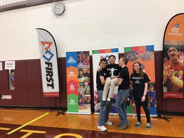 Members of the NPHS Robotics Teams pose for a picture after their competition Saturday, January 5th where they placed 9th out of 26th.