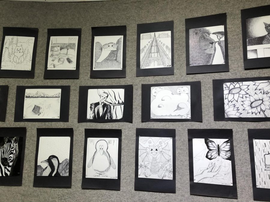 Drawings done by NPHS Art students.