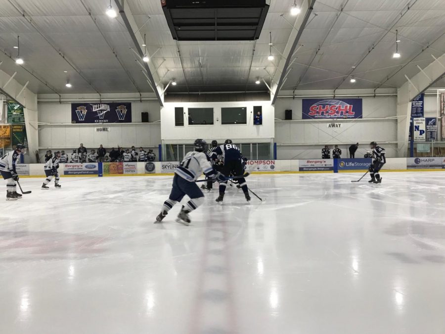 An opening face off win for captain, Jared Albano. sends the Knights into the offensive zone with Nate Oh leading the attack.