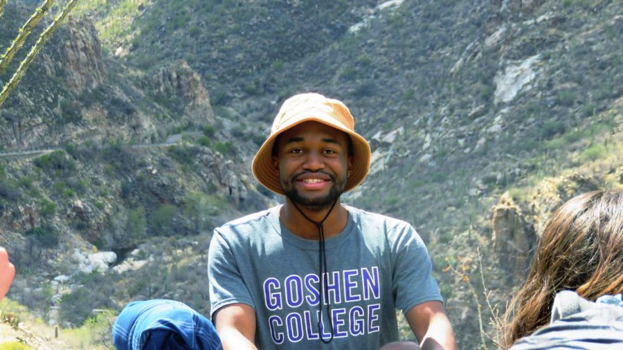 Delphin Monga is passionate about traveling, as here he enjoys a backpacking adventure in Tucson, Arizona.
