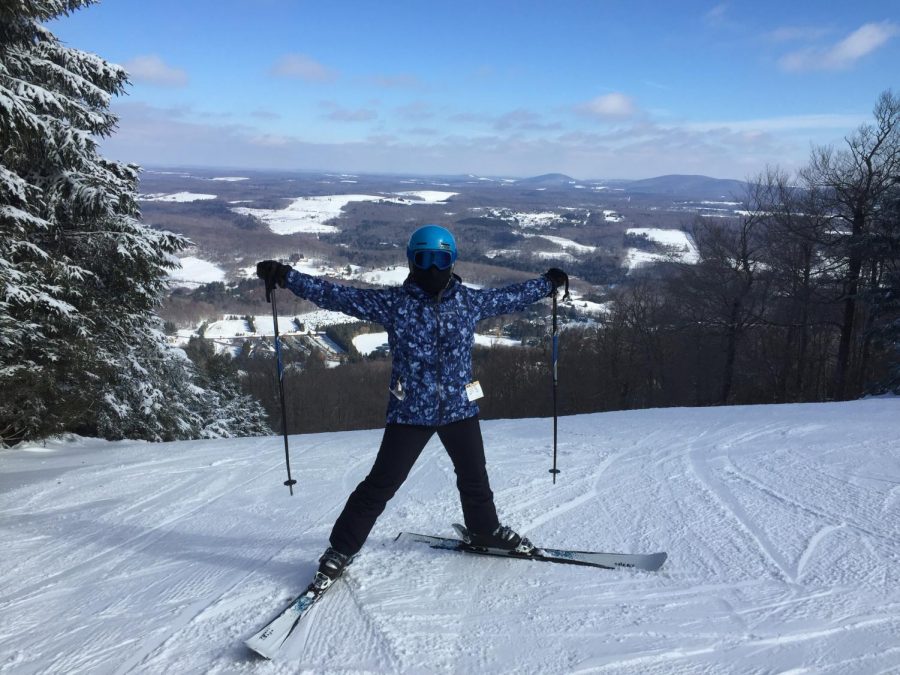 James skiing at her favorite place, Elk Mountain. 