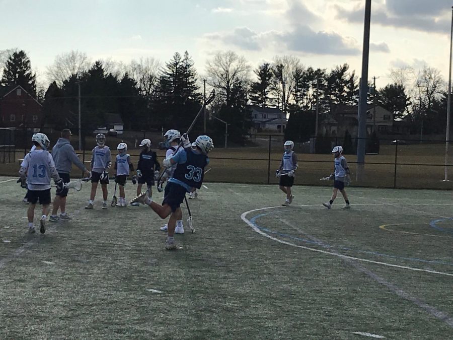 Ryan Schoppe rips a shot on goal during practice.