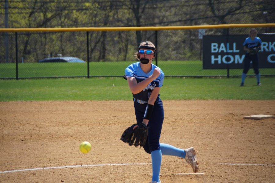 Rachel Lowry in the final inning of her complete game shutout.