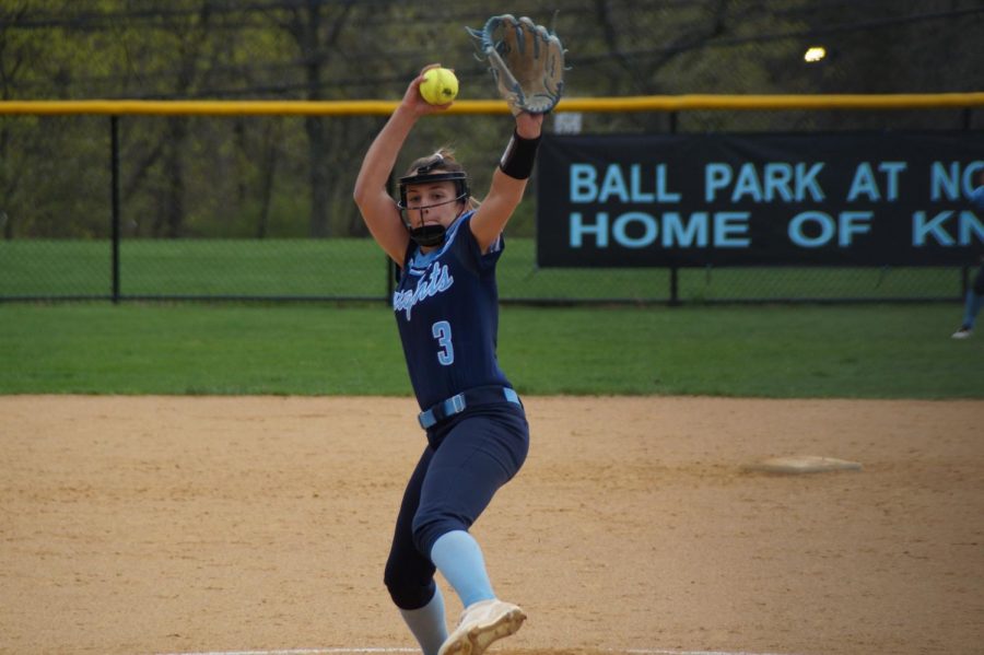 Pitcher Mady Volpe delivers a pitch.