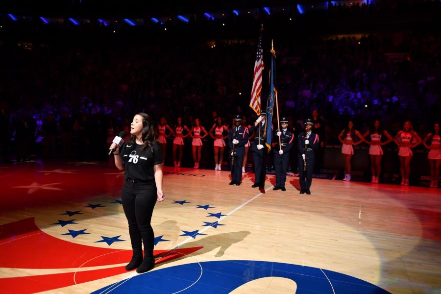 JROTC+Color+Guard+had+the+honor+of+presenting+the+American+and+Pennsylvanian+Flags+at+a+76ers+game.