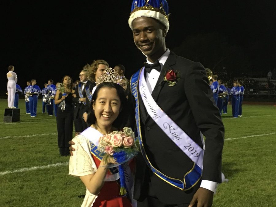 Crosby and Chi pose for a picture after being crowned homecoming king and queen.