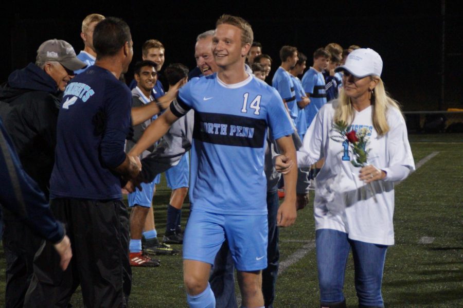 The Knights honor Carter Houlihan on senior night as he has been a 4-year starter for the soccer squad.