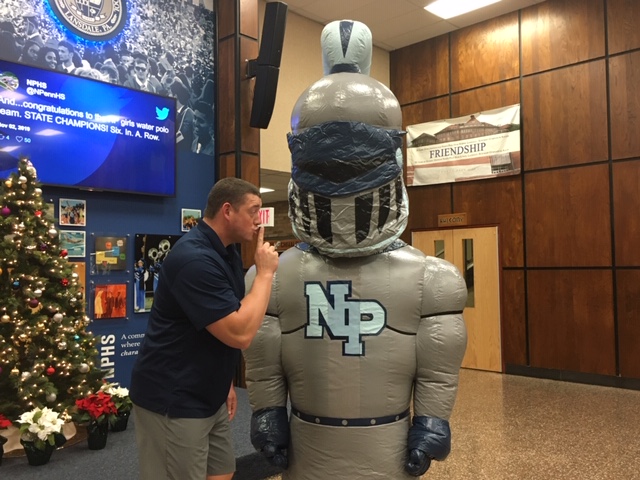 NPHS Health/Phys Ed teacher and Class Advisor Mr. Frey and our Silent Knight.