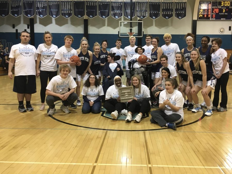 The unified basketball game was an opportunity for athletes in the inclusive gym class to have fun and show off their basketball skills. 