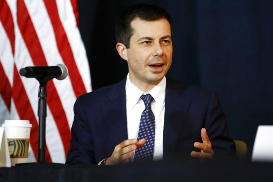 Democratic presidential candidate former South Bend, Ind., Mayor Pete Buttigieg speaks during a roundtable discussing health equity, Thursday, Feb. 27, 2020, at the Nicholtown Missionary Baptist Church in Greenville, S.C. (AP Photo/Matt Rourke)