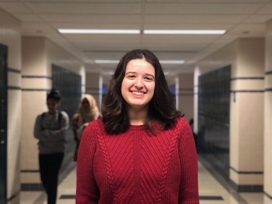 NPHS junior Catherine Cavanaugh takes a moment from her busy schedule to pose for a picture.