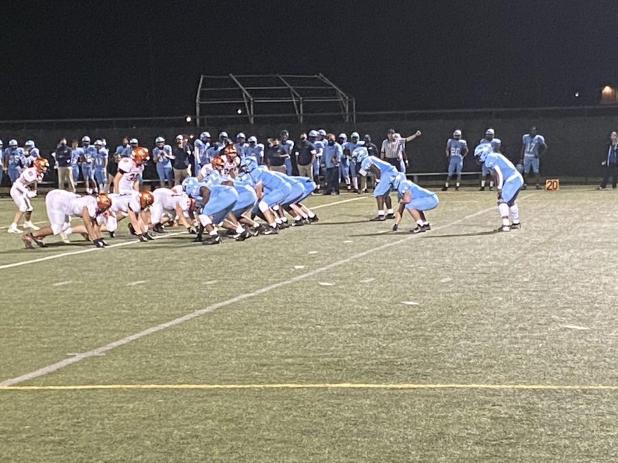 The North Penn Knights lineup against the Pennsbury Falcons during their home opener on October 9, 2020 at North Penn High Schools turf field. 