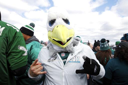 Philadelphia Eagles fans rally before a game in the 2019-2020 NFL.