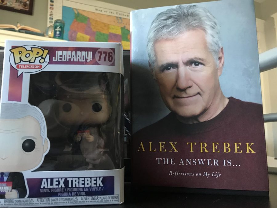 Alex Trebeks Funko Pop, along with his touching 2020 memoir.