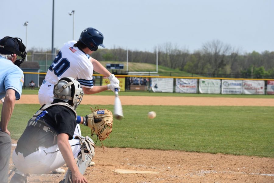 Ryan Rooney (17) fouls off a pitch in the 5th inning of Wednesdays game against North Penn.