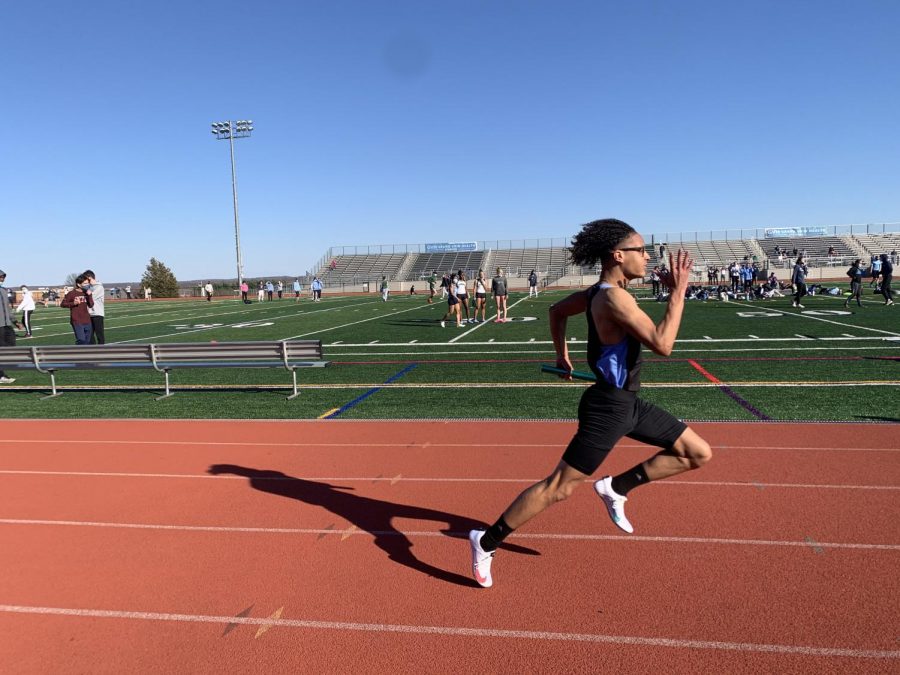Off to the Races: North Penns Anthony Ayala competes in the boys 4X1 at Pennridge on March 31. 2021. 