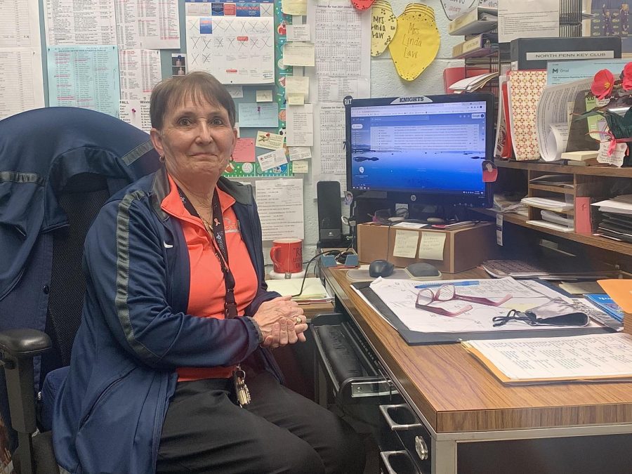 Golden Girl - Mrs. Linda Law is working as hard as ever in her golden anniversary of her first year at NP. in her 50th year with the district, Law has certainly had a front row seat for the challenges of pandemic era school and athletics. 