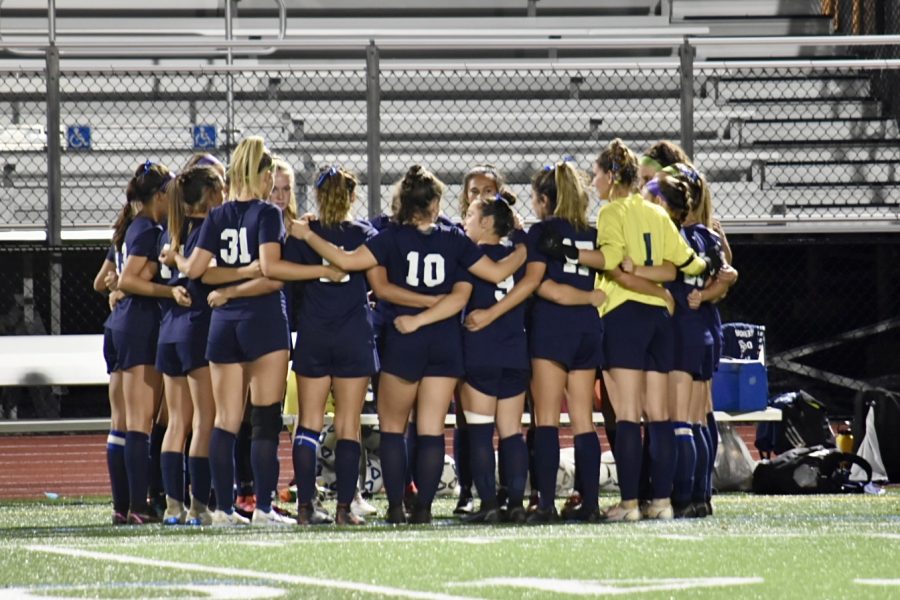 The+North+Penn+Girls+Soccer+team+prepping+before+their+Senior+Night+game.