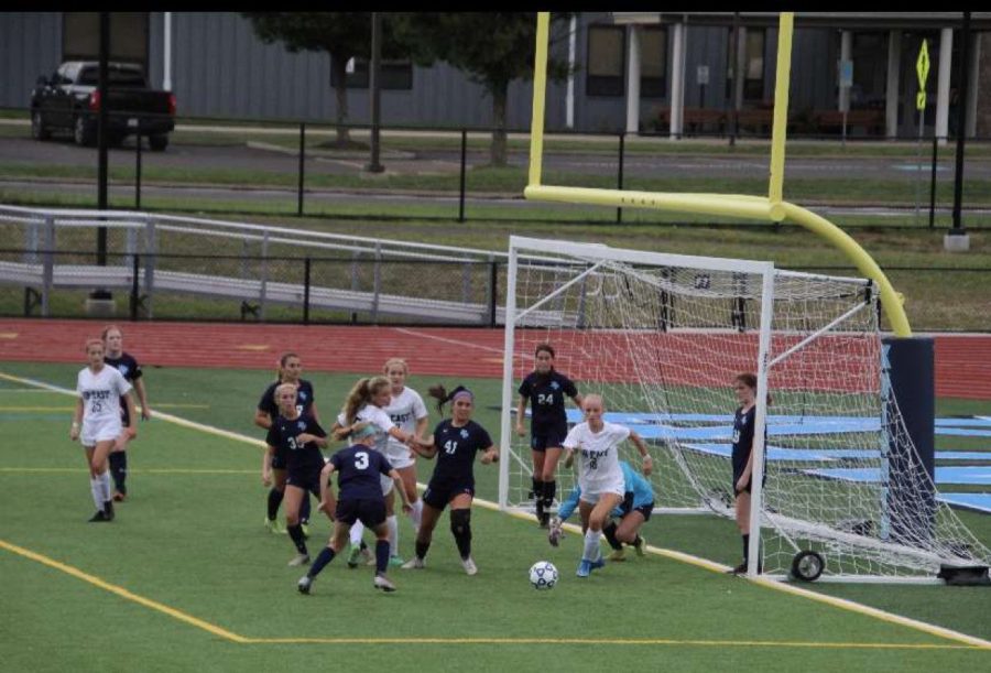 North Penn Junior Varsity girls soccer team taking on CB East