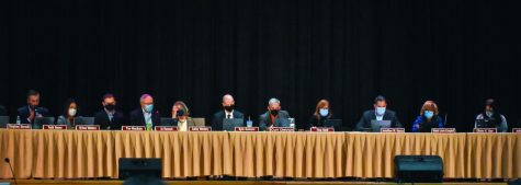 The North Penn School Board at the most recent action meeting in November.