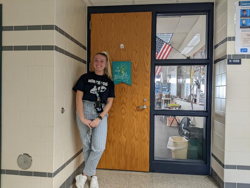 Nicole Garritt stands in front of her newest classroom, ready to teach.