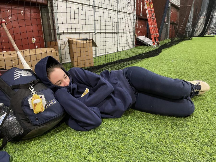 As student-athletes increase the amount of time they spend on sports. one of the unintended results can be athlete burnout. Pictured here is Rowan Mulholland, a student at Pennsbury High School, who also compete on a travel softball team. 