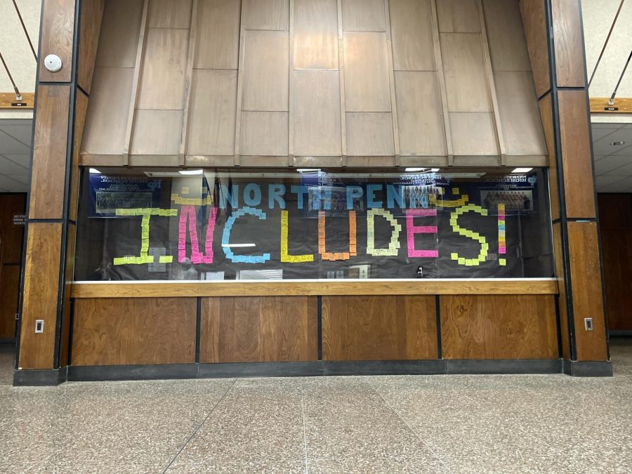 Located in the lobby, support for North Penn's students with disabilities can be seen. Everyday, teachers and students are learning more about each other and making efforts to become more inclusive. 