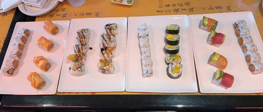 An assortment of sushi from Oki Sushi.