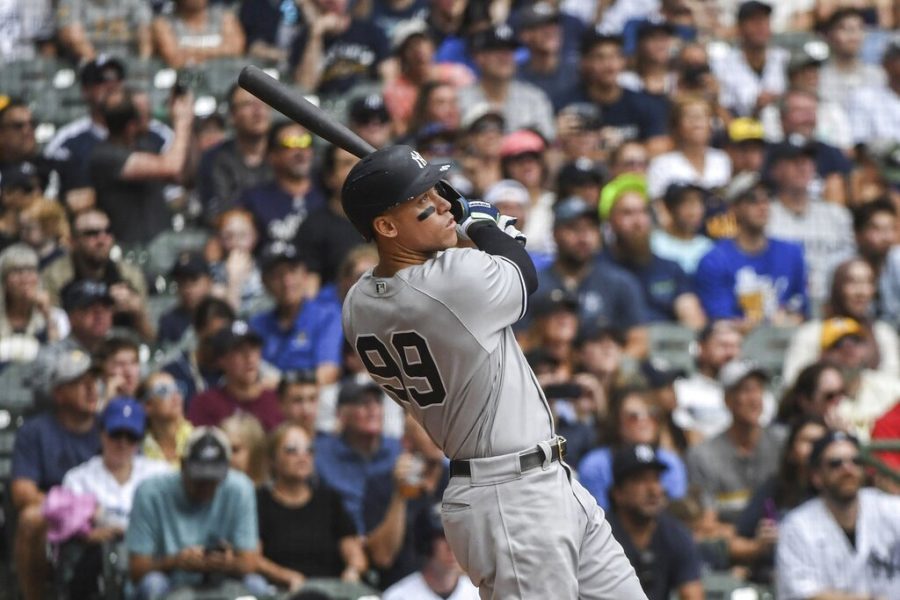 New+York+Yankees+Aaron+Judge+hits+his+fifty+eighth+homerun+during+the+third+inning+of+a+baseball+game+against+the+Milwaukee+Brewers+Sunday%2C+Sept.+18%2C+2022%2C+in+Milwaukee.+%28AP+Photo%2FKenny+Yoo%29