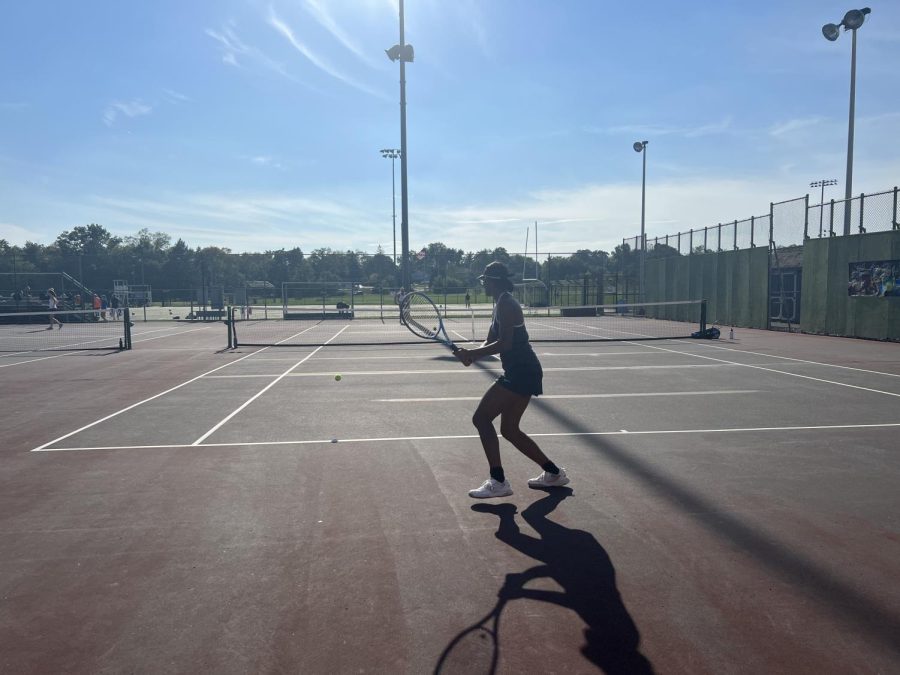 Dakota Williams getting ready to strike against Pennsbury on her senior night.
