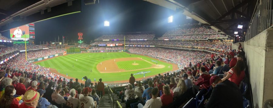 Panoramic view of Citizens Bank Park on Friday October 14s Fightins 9-1 rout of the Braves.